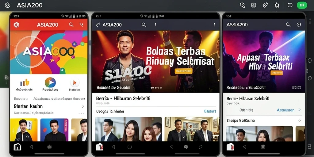 Antarmuka modern dan fitur berita terbaru tentang selebriti.