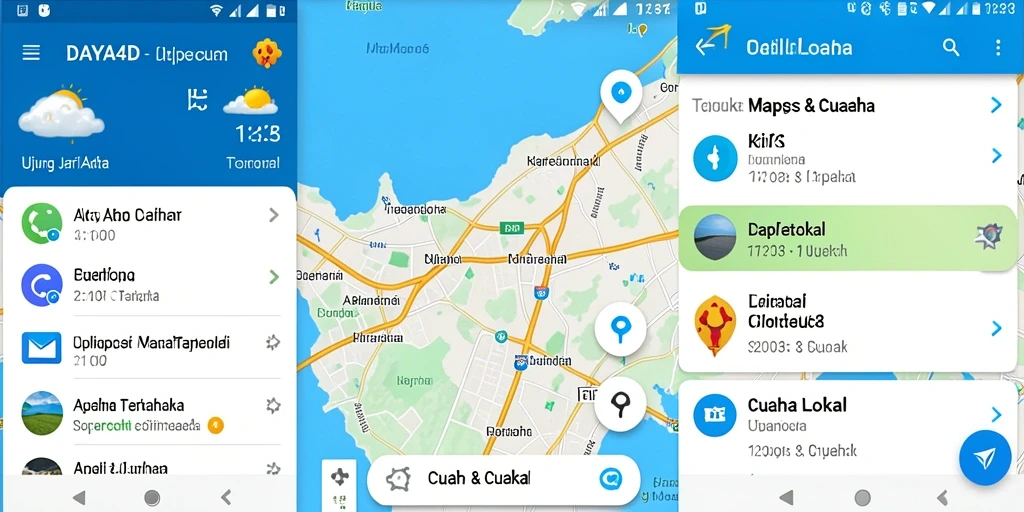 Antarmuka aplikasi DAYA4D menampilkan informasi cuaca lokal dengan jelas.