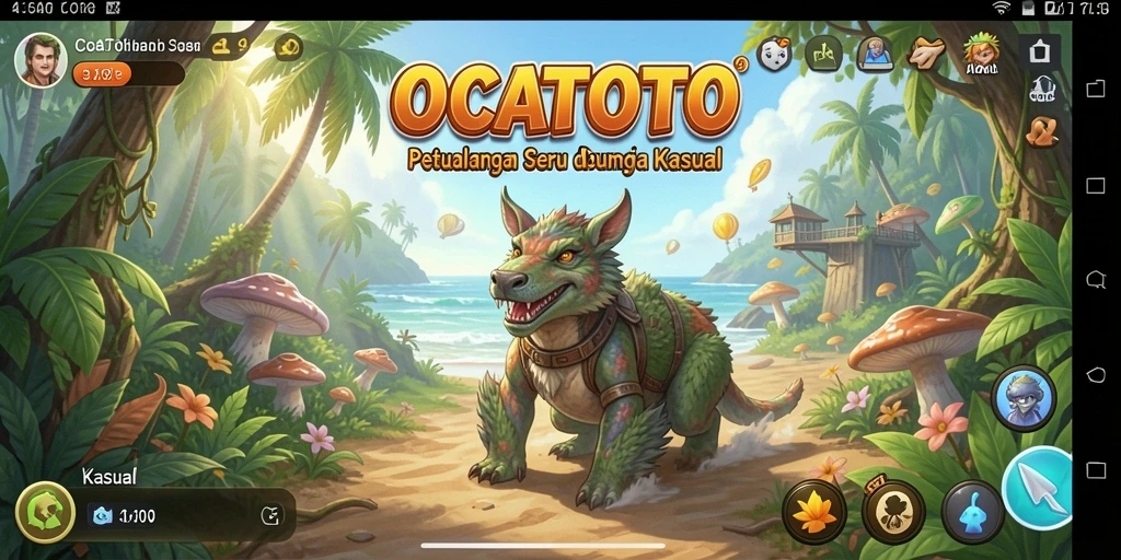 Tampilan antarmuka OCATOTO yang ceria dan interaktif.
