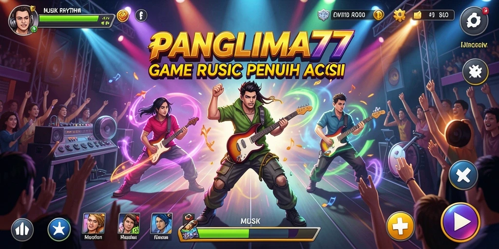 Tampilan antarmuka yang menarik dari game Musik Rhythm.