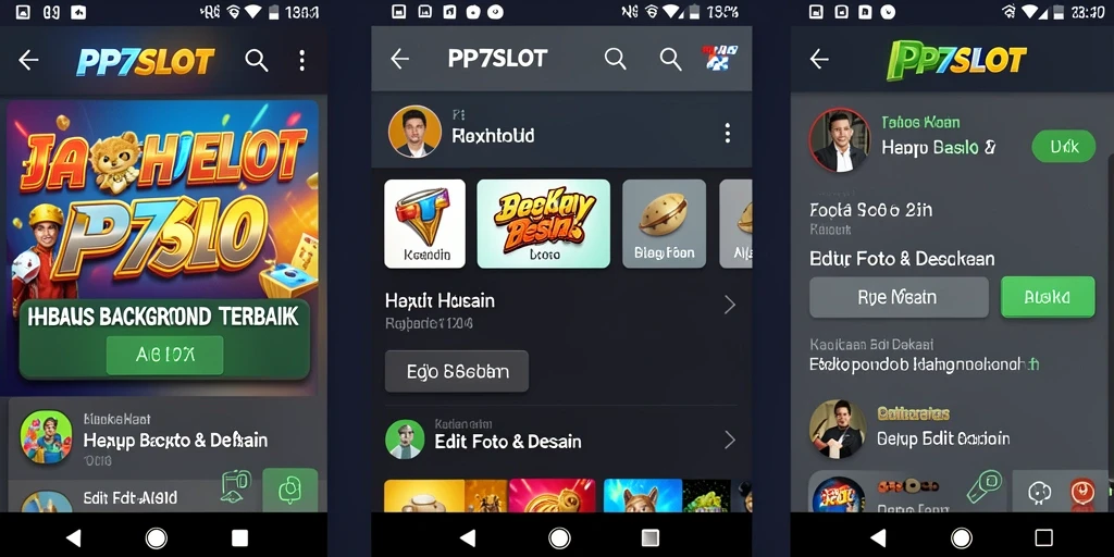 Tampilan antarmuka PP7SLOT yang intuitif dan fitur Hapus Background.