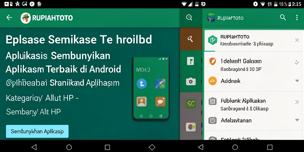 Tampilan antarmuka RUPIAHTOTO untuk menyembunyikan aplikasi dengan mudah.