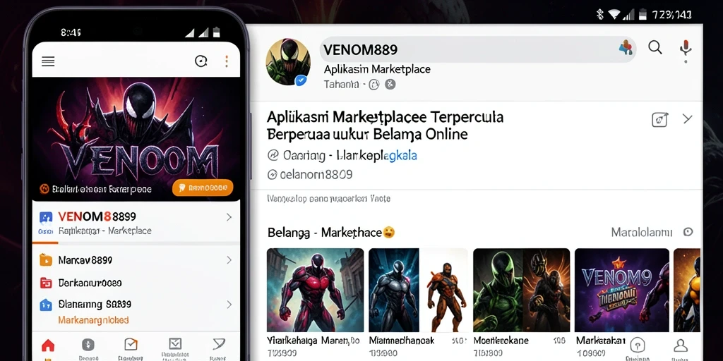 Antarmuka VENOM889 yang modern dan fungsional untuk belanja online.