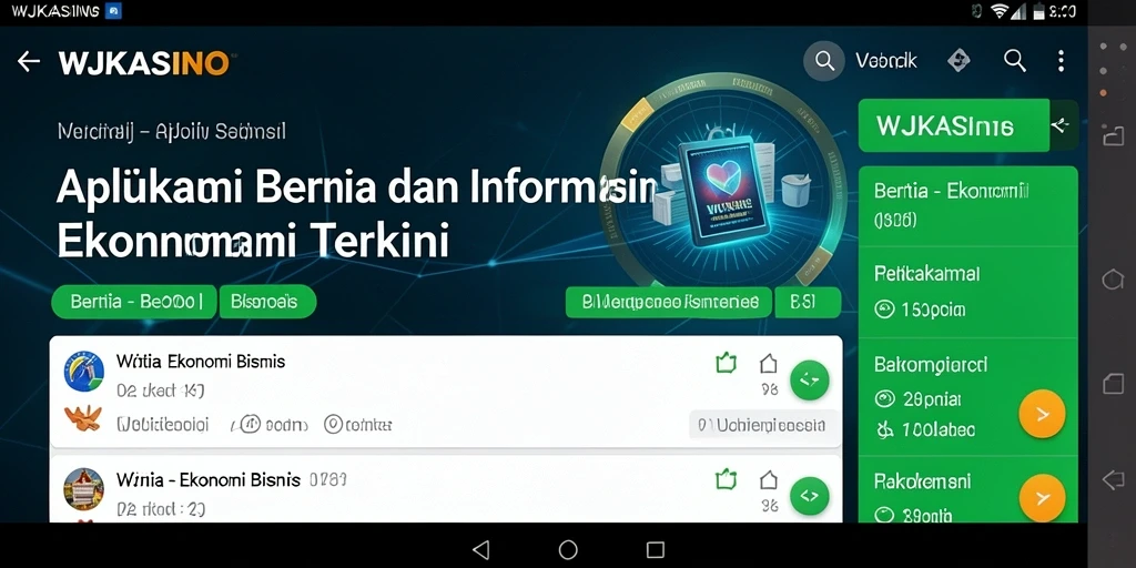 Antarmuka WJKASINO yang modern dan informatif dengan berita ekonomi.